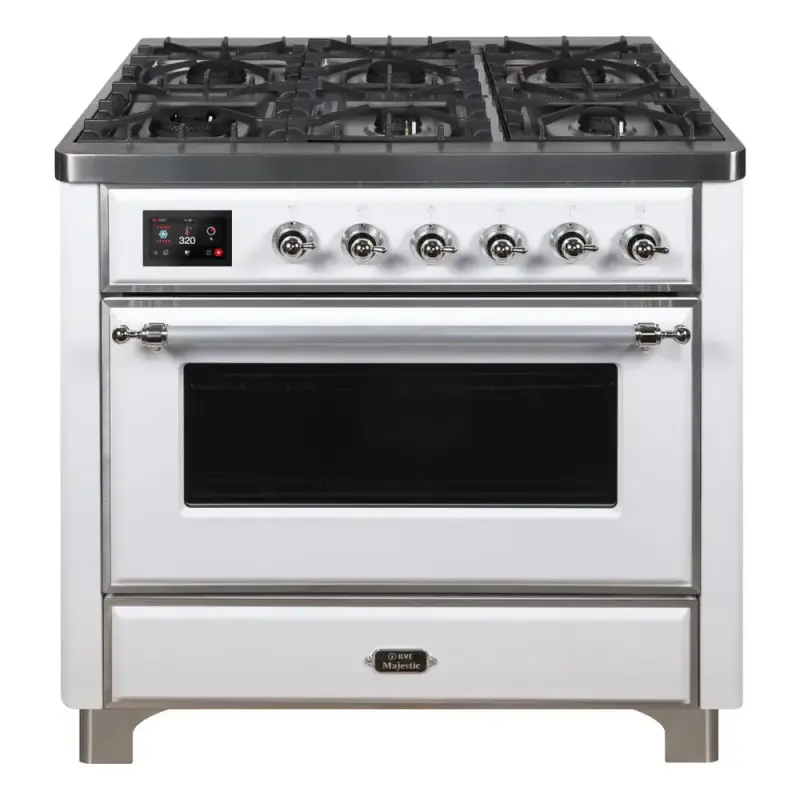 Majestic II 36 inch Dual Fuel Range with 6 Black Burners, Griddle UM09FDNS3WHC