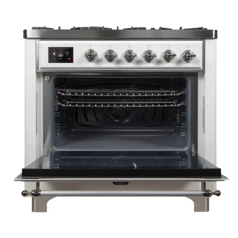 Majestic II 36 inch Dual Fuel Range with 6 Black Burners, Griddle UM09FDNS3WHC
