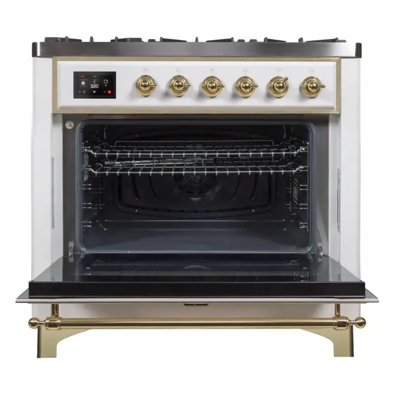Majestic II 36 inch Dual Fuel Range with 6 Black Burners, Griddle UM09FDNS3WHG