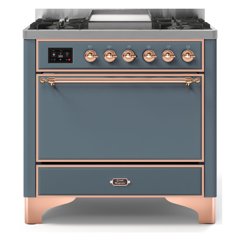 Majestic II 36 inch Dual Fuel Range with 6 Black Burners, Griddle UM09FDQNS3BGP