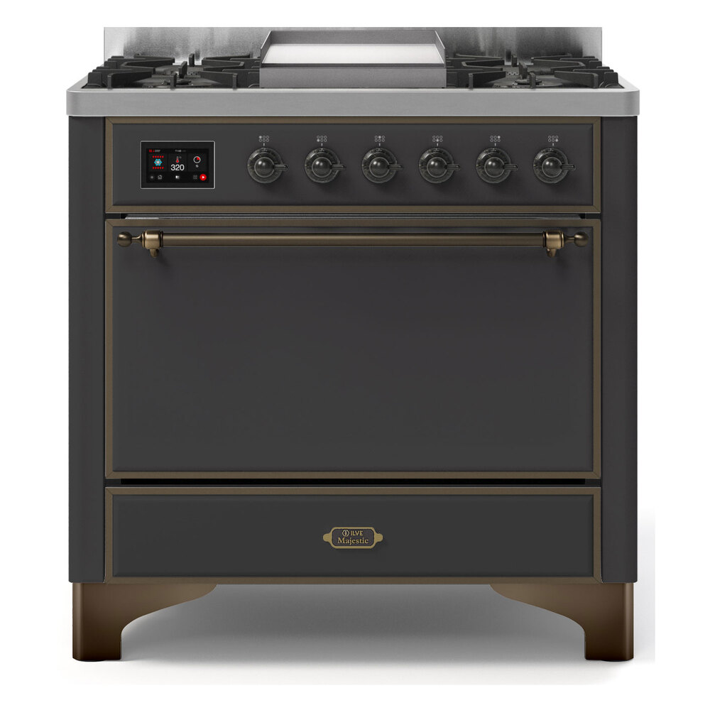 Majestic II Series 36" Dual Fuel Natural Gas Freestanding Range UM09FDQNS3MGB