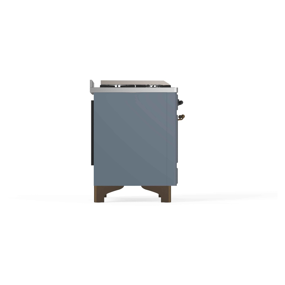 Majestic II Series 48 inch Freestanding Dual Fuel Range with Natural Gas, 8 Sealed Brass Burners, Double Ovens, 5.02 cu. ft. Total Oven Capacity, Griddle, Convection Oven, Continuous Grates,  UM12FDNS3BGB