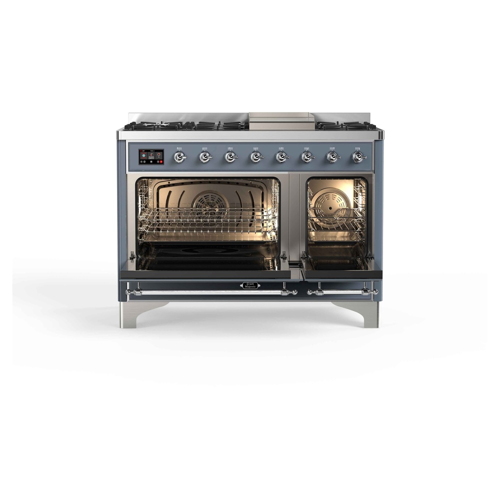 Majestic II 48 inch Dual Fuel Range with 8 Black Burners, Griddle UM12FDNS3BGC