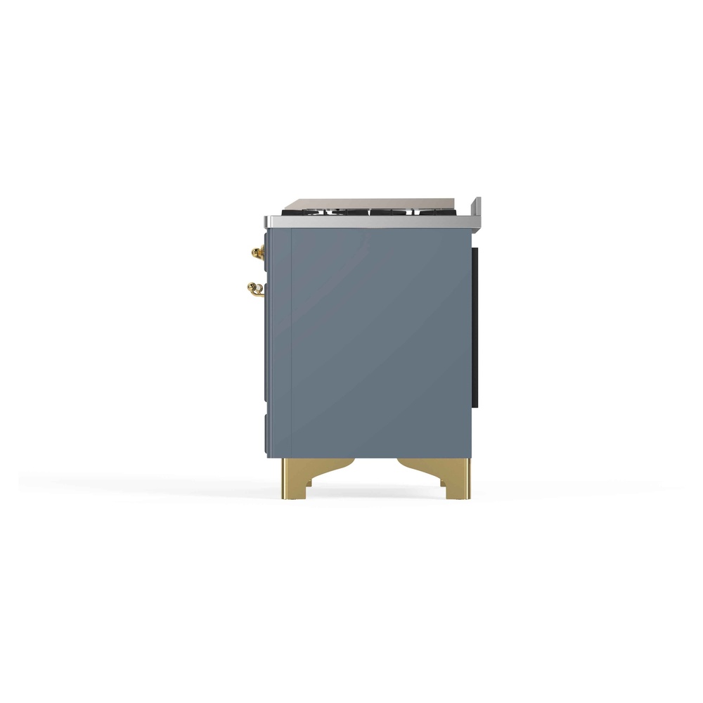 Majestic II Series 48 inch Freestanding Dual Fuel Range with Natural Gas, 8 Sealed Brass Burners, Double Ovens, 5.02 cu. ft. Total Oven Capacity, Griddle, Convection Oven, Continuous Grates, UM12FDNS3BGG