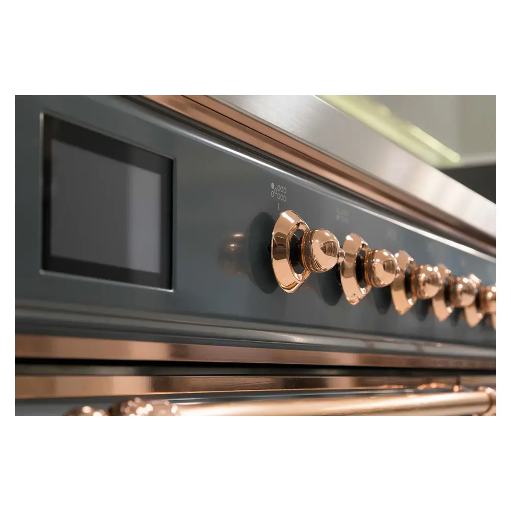 Majestic II Series 48 inch Freestanding Dual Fuel Range with Natural Gas, 8 Sealed Brass Burners, Double Ovens, 5.02 cu. ft. Total Oven Capacity, Griddle, Convection Oven, Continuous Grates, UM12FDNS3BGP