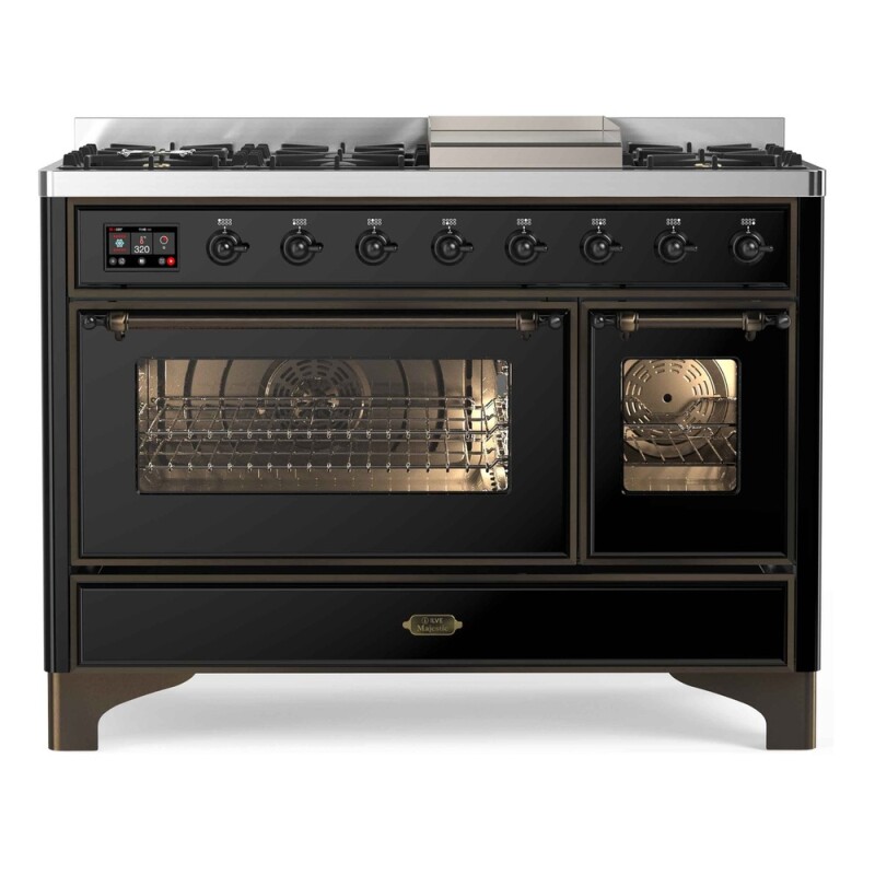 Majestic II Series 48" Dual Fuel Natural Gas Freestanding Range UM12FDNS3BKB