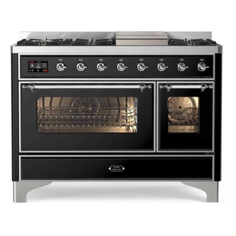 Majestic II Series 48" Dual Fuel Natural Gas Freestanding Range UM12FDNS3BKC