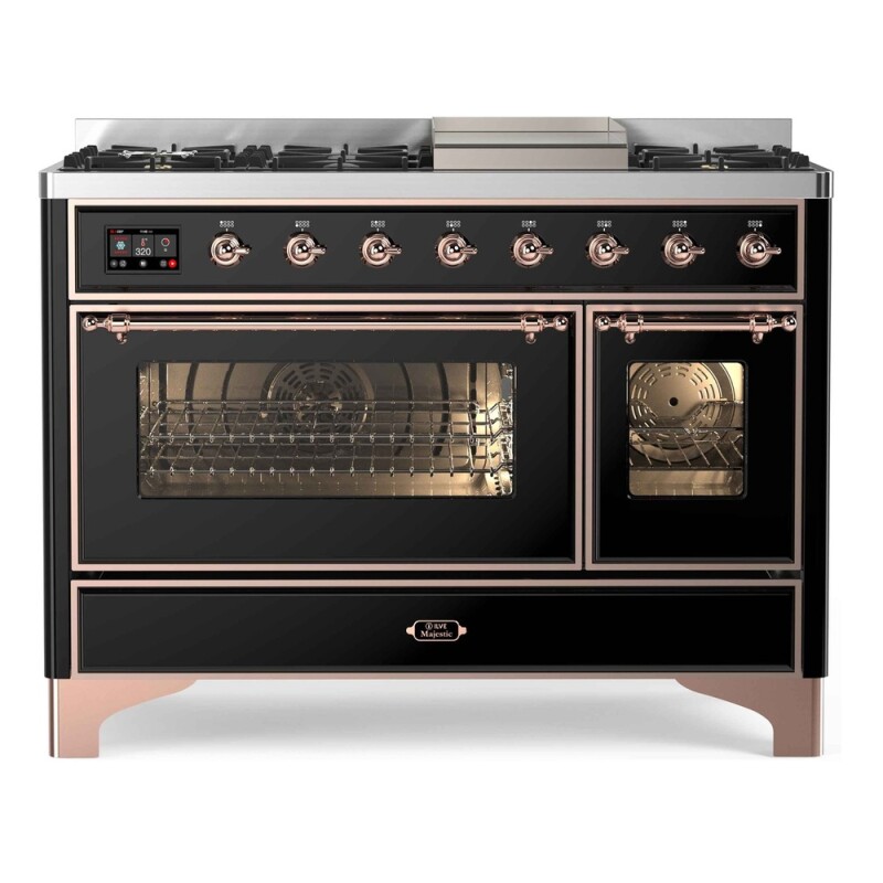 Majestic II Series 48" Dual Fuel Natural Gas Freestanding Range UM12FDNS3BKP