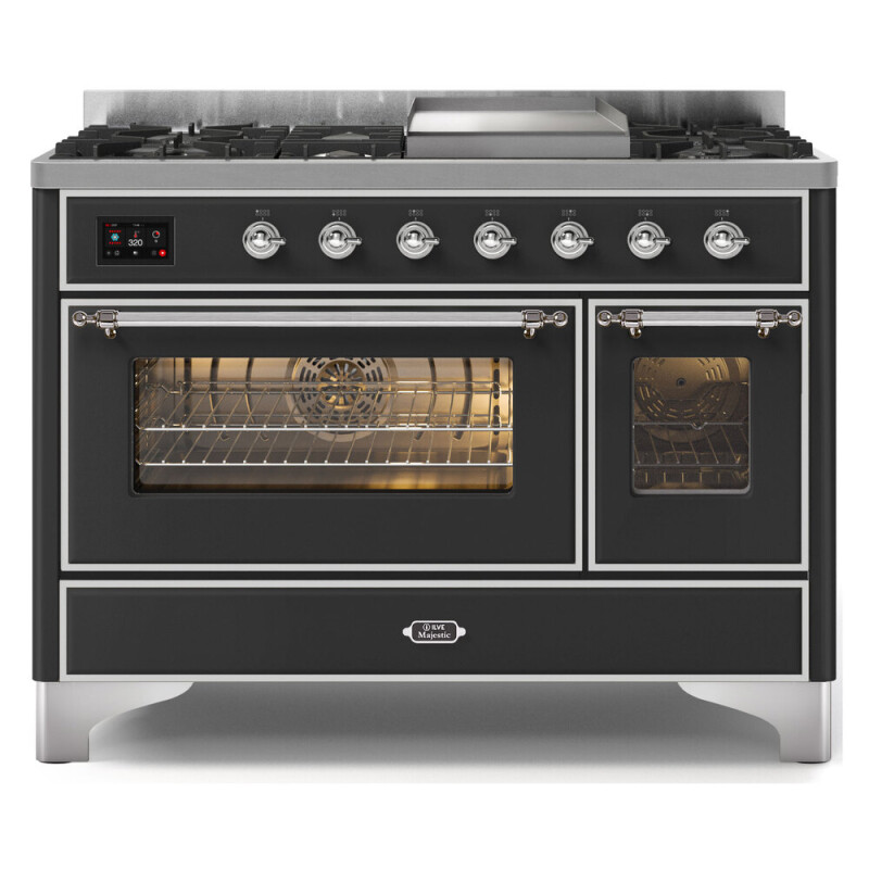 ILVE Majestic II Series 48" Dual Fuel Natural Gas Freestanding Range Matte Graphite UM12FDNS3MGC Picture 1