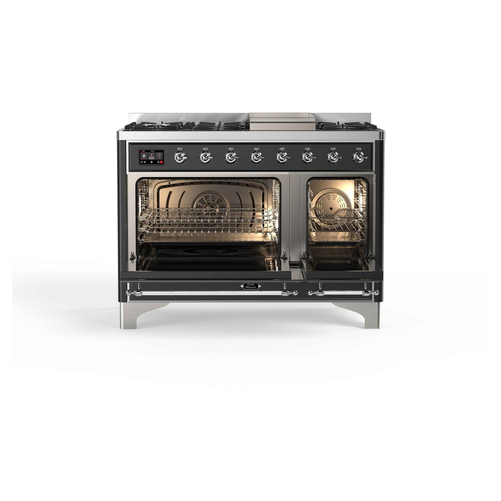Majestic II 48 inch Dual Fuel Range with 8 Black Burners, Griddle UM12FDNS3MGC
