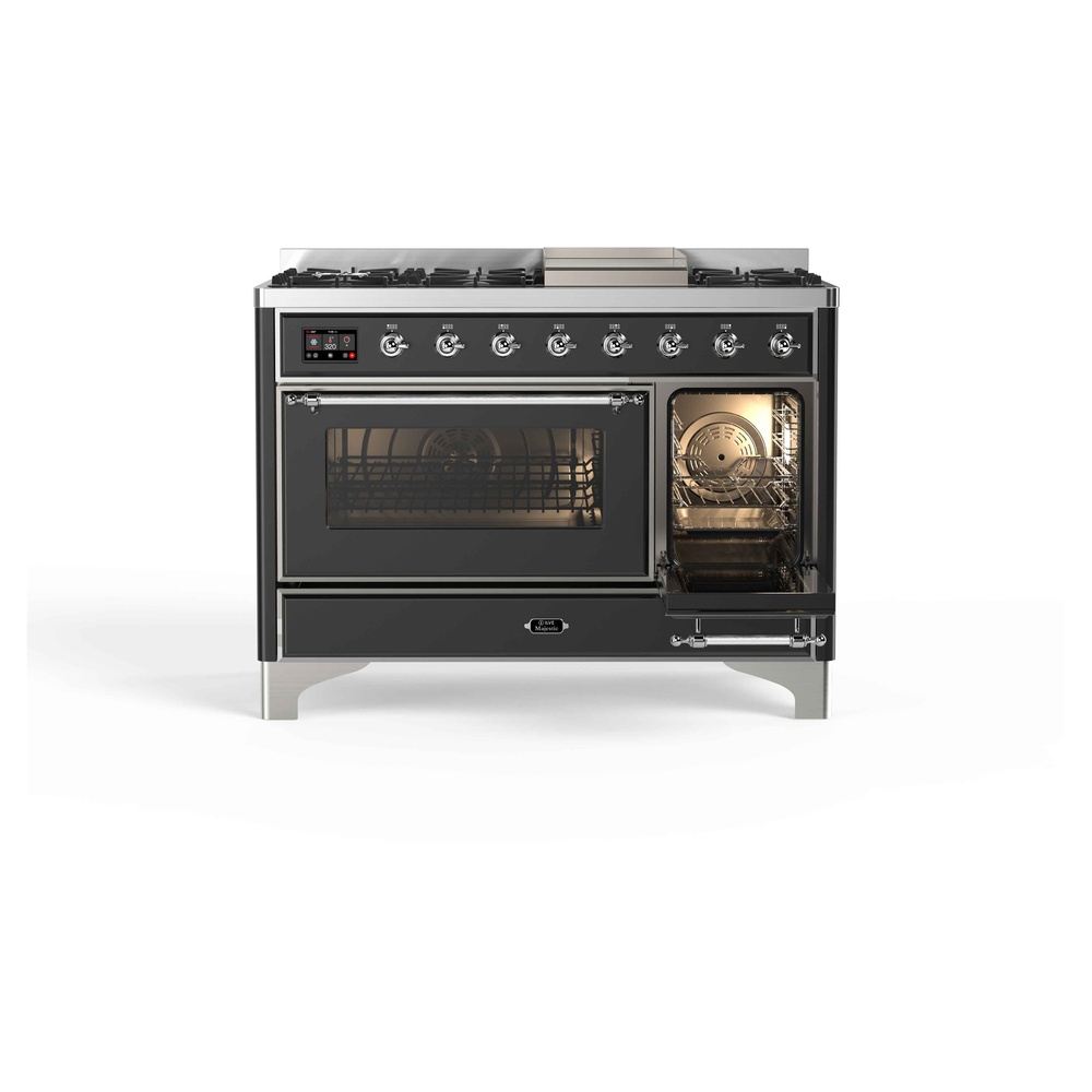 Majestic II 48 inch Dual Fuel Range with 8 Black Burners, Griddle UM12FDNS3MGC