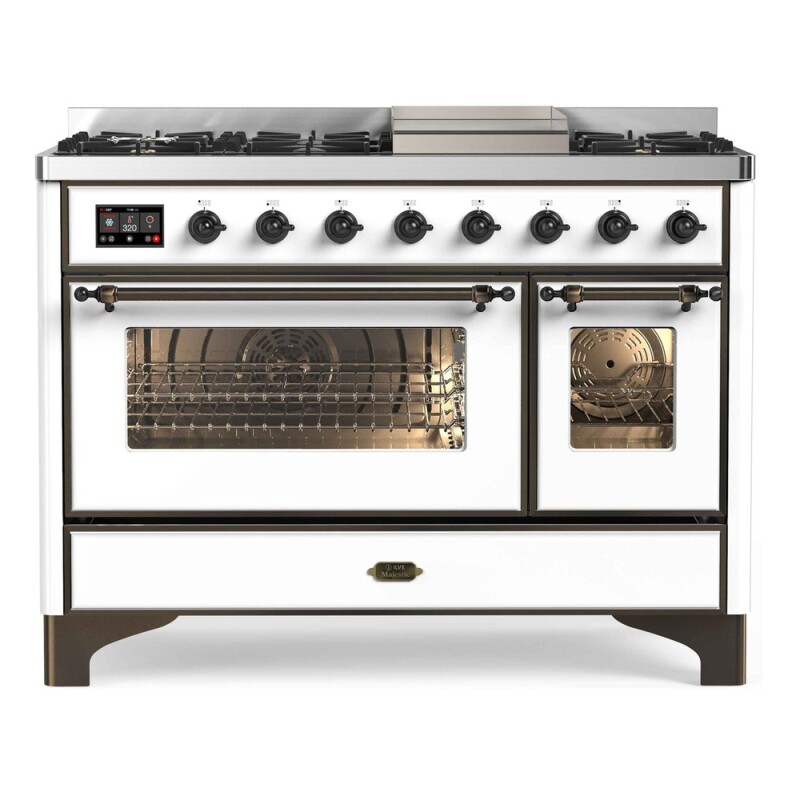 Majestic II Series 48" Dual Fuel Natural Gas Freestanding Range UM12FDNS3WHB