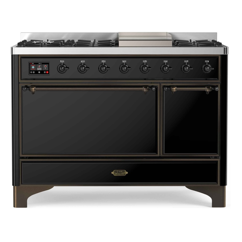 Majestic II Series 48" Dual Fuel Natural Gas Freestanding Range UM12FDQNS3BKB