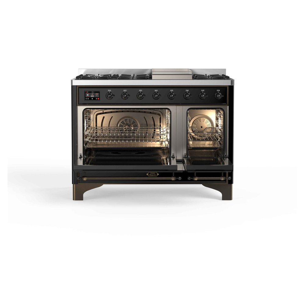 Majestic II Series 48" Dual Fuel Natural Gas Freestanding Range UM12FDQNS3BKB