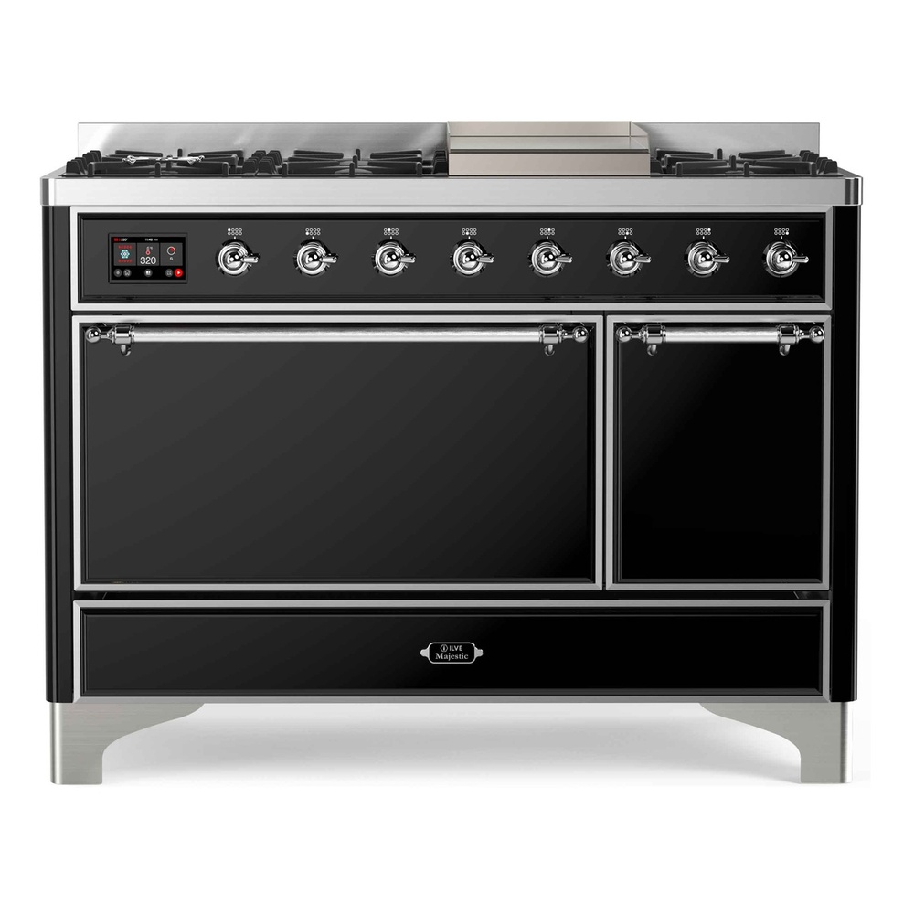 Majestic II Series 48" Dual Fuel Natural Gas Freestanding Range UM12FDQNS3BKC