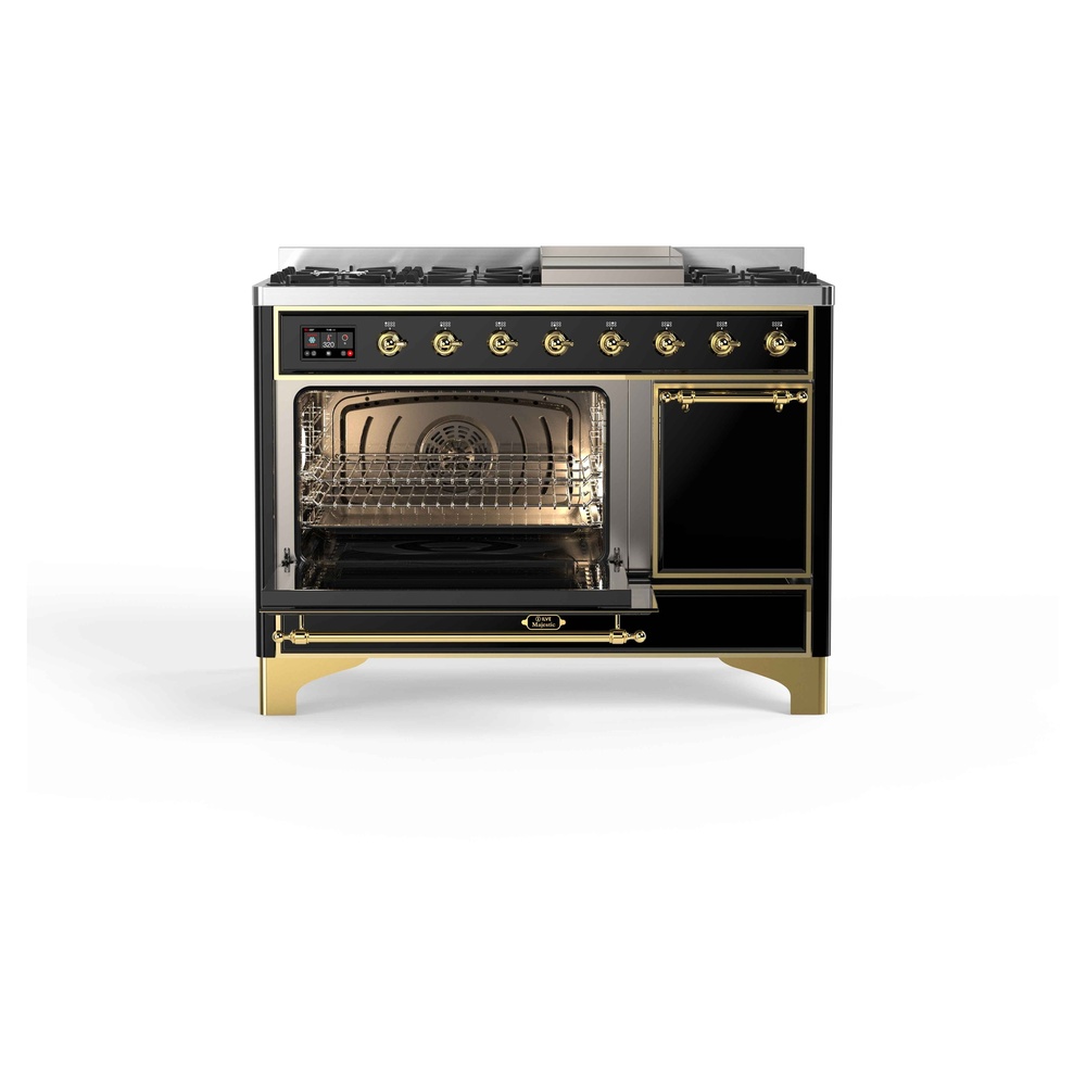 Majestic II Series 48" Dual Fuel Liquid Propane Freestanding Range UM12FDQNS3BKGLP