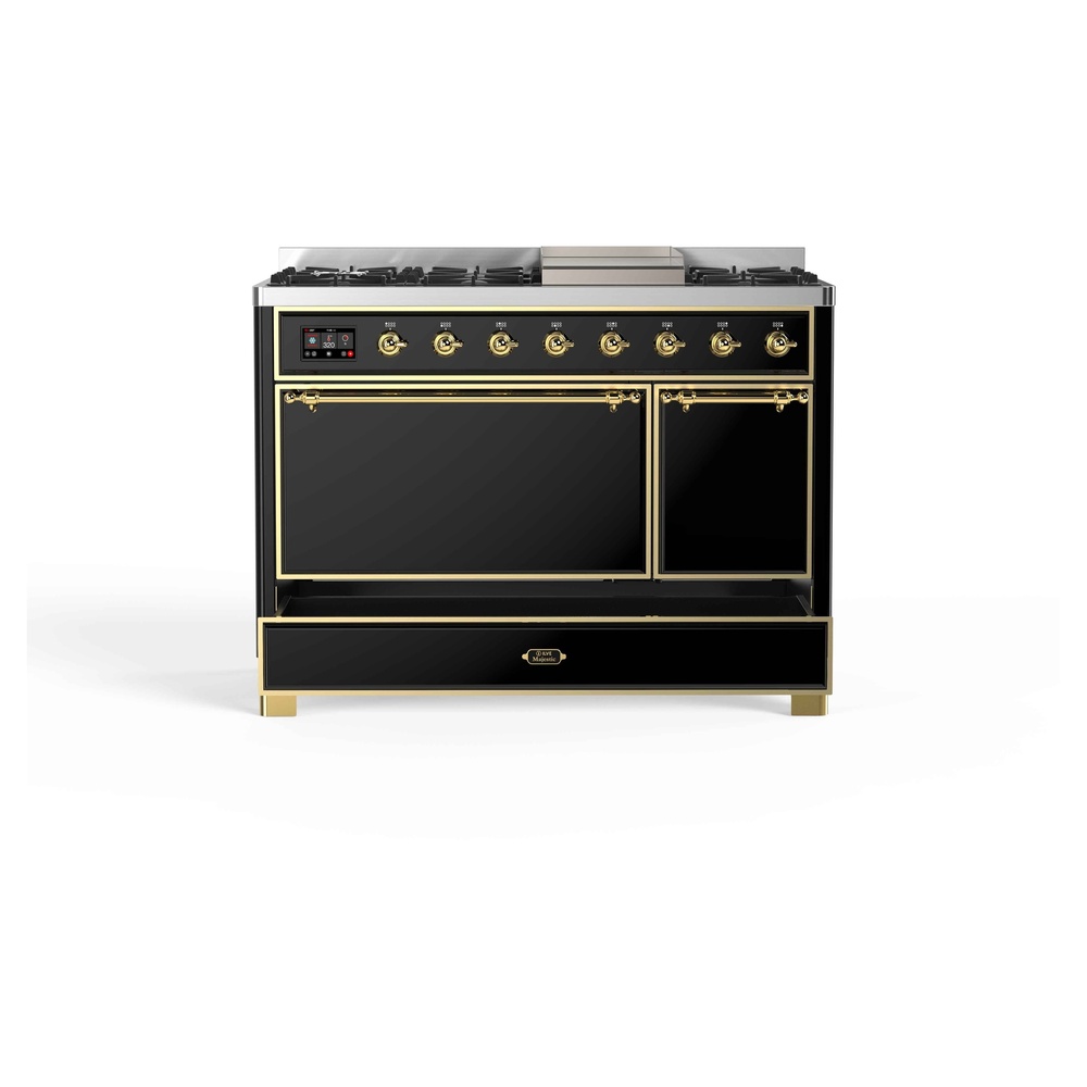 Majestic II Series 48" Dual Fuel Liquid Propane Freestanding Range UM12FDQNS3BKGLP