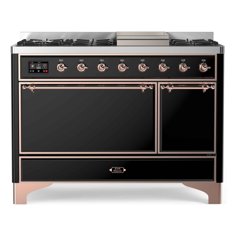 Majestic II Series 48" Dual Fuel Natural Gas Freestanding Range UM12FDQNS3BKP