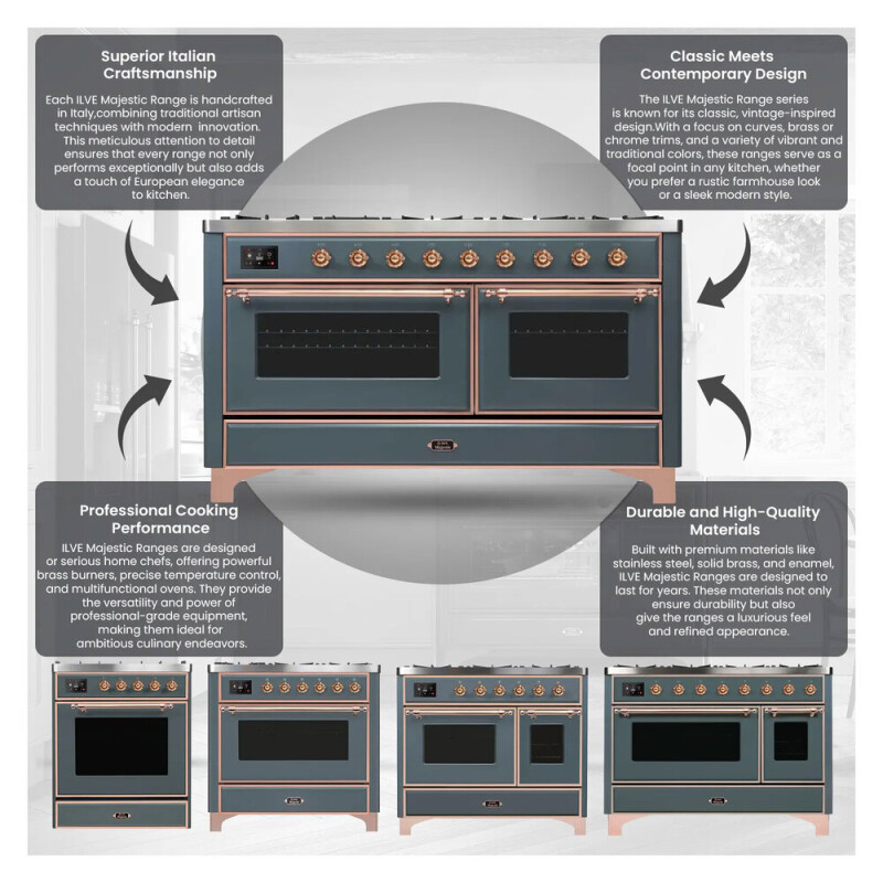 Majestic II Series 48" Dual Fuel Liquid Propane Freestanding Range view 2