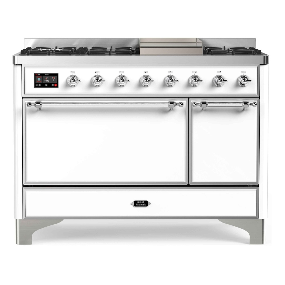Majestic II Series 48" Dual Fuel Natural Gas Freestanding Range UM12FDQNS3WHC