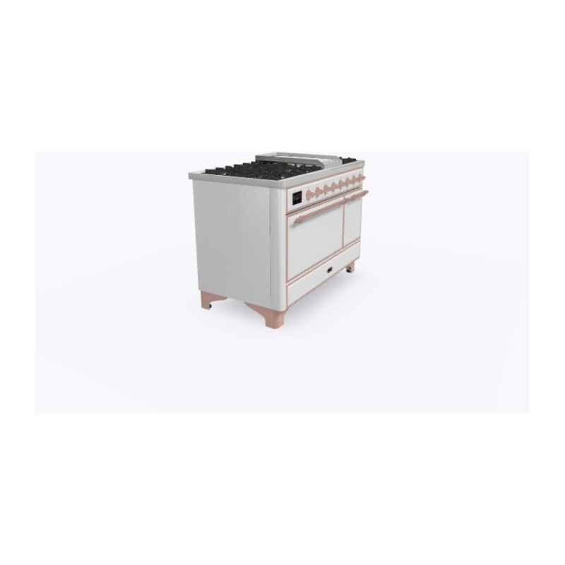 Majestic II 48 inch Dual Fuel Range with 8 Black Burners, Griddle UM12FDQNS3WHP