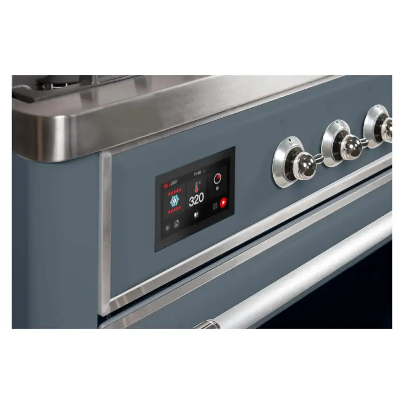 Majestic II Series 60 inch Freestanding Dual Fuel Range with Natural Gas, 9 Sealed Brass Burners, Double Ovens, 5.02 cu. ft. Total Oven Capacity, Griddle, Convection Oven, Continuous Grates, UM15FDNS3BGC