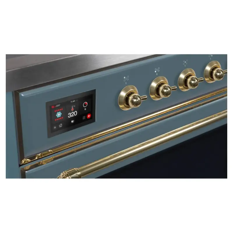 Majestic II Series 60 inch Freestanding Dual Fuel Range with Natural Gas, 9 Sealed Brass Burners, Double Ovens, 5.02 cu. ft. Total Oven Capacity, Griddle, Convection Oven, Continuous Grates,  UM15FDNS3BGG