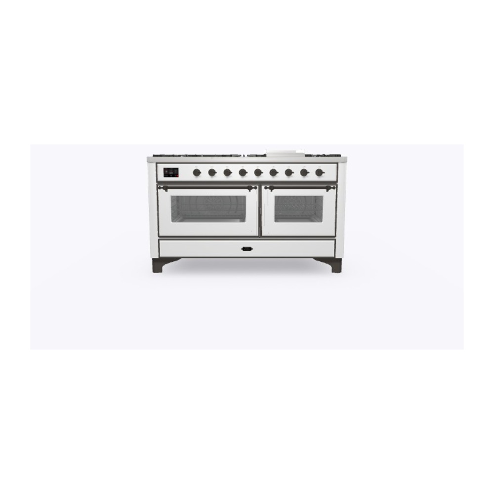 Majestic II 60 UM15FDNS3RAB Freestanding Dual Fuel Range with 9 Sealed Burners with Griddle Double Oven with Triple Glass Door with Bronze knobs UM15FDNS3RABLP