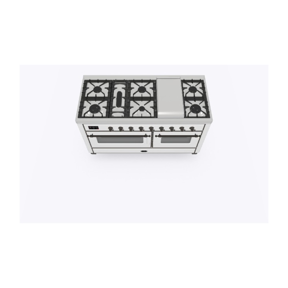 Majestic II 60 UM15FDNS3RAB Freestanding Dual Fuel Range with 9 Sealed Burners with Griddle Double Oven with Triple Glass Door with Bronze knobs UM15FDNS3RABLP