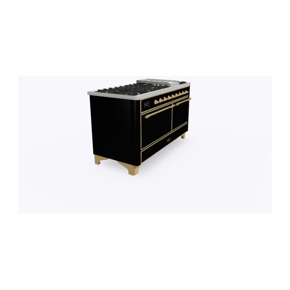 Majestic II Series 60" Dual Fuel Natural Gas Freestanding Range UM15FDQNS3BKG