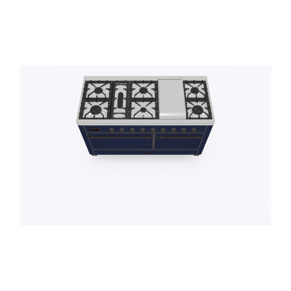 Majestic II Series 60" Dual Fuel Natural Gas Freestanding Range UM15FDQNS3MBB