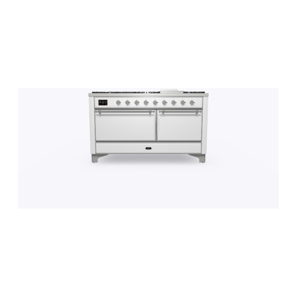 Majestic II 60 UM15FDQNS3RAC Freestanding Dual Fuel Range with 9 Sealed Burners with Griddle Double Oven with Solid Door with Chrome knobs UM15FDQNS3RAC