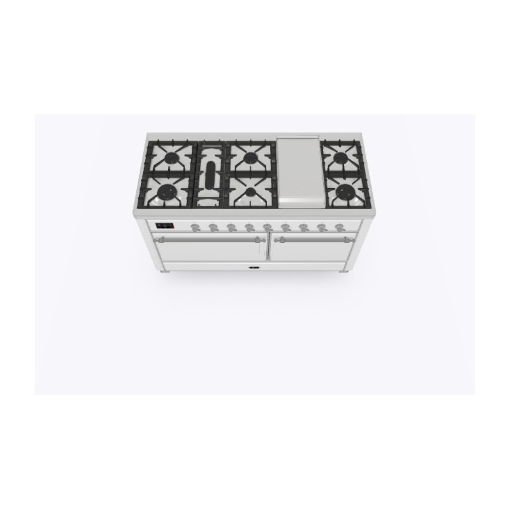 Majestic II 60 UM15FDQNS3RAC Freestanding Dual Fuel Range with 9 Sealed Burners with Griddle Double Oven with Solid Door with Chrome knobs UM15FDQNS3RAC