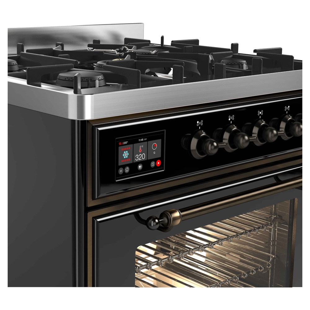 Majestic II 30 inch Dual Fuel Range with 5 Black Burners UM30DNE3BKBLP