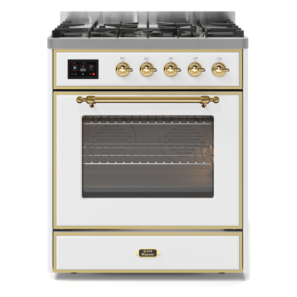 Majestic II 30 inch Dual Fuel Range with 5 Black Burners UM30DNE3WHG