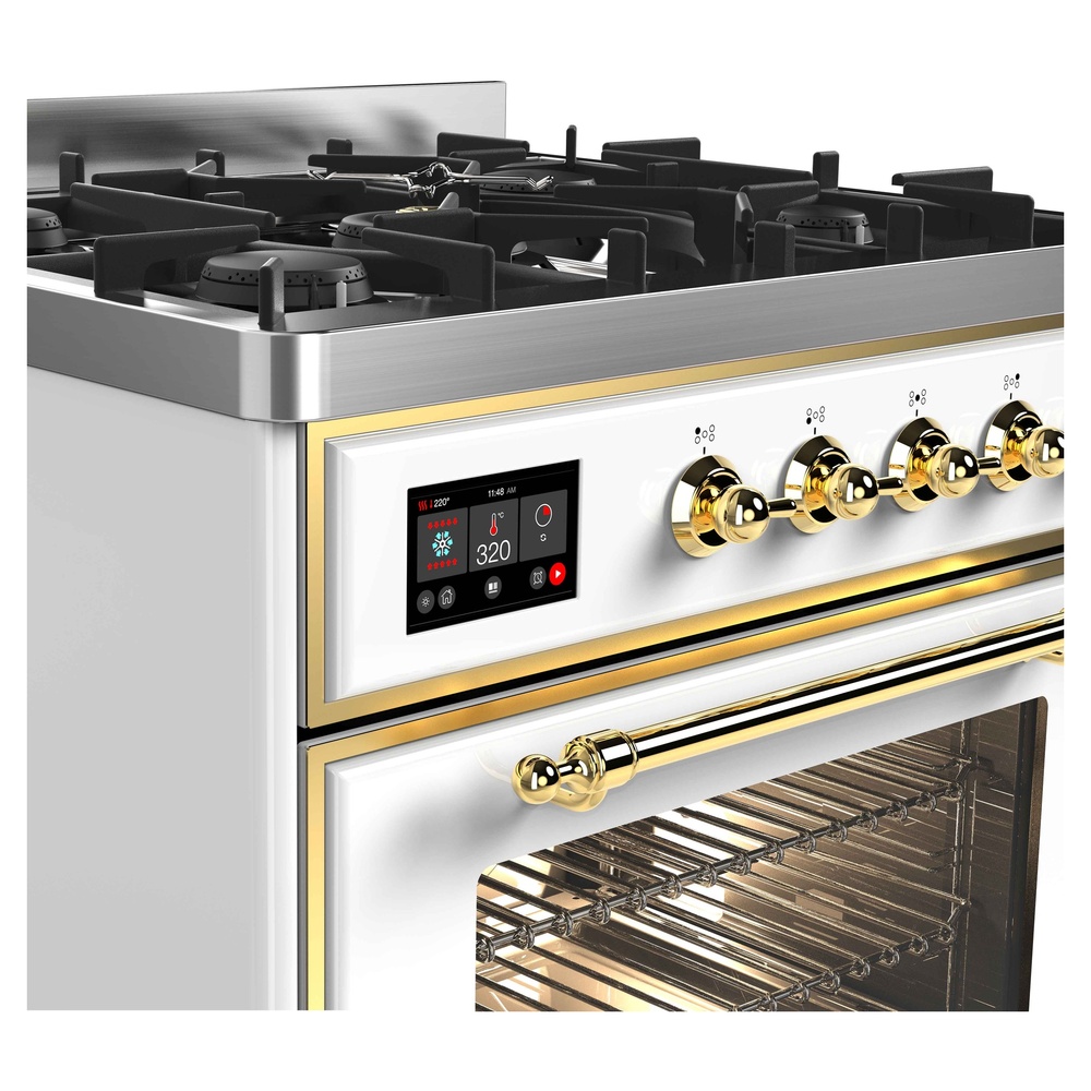 Majestic II 30 inch Dual Fuel Range with 5 Black Burners UM30DNE3WHG