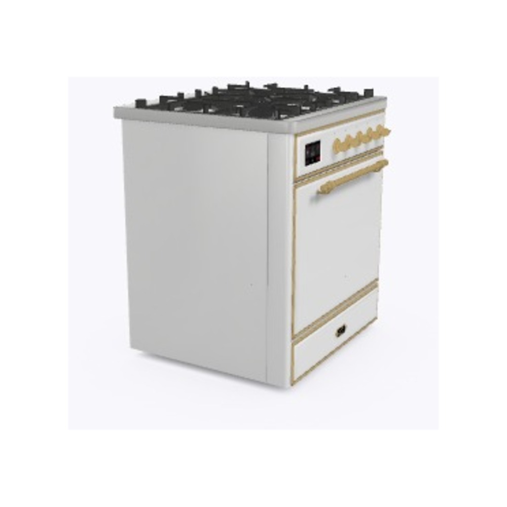 Majestic II 30 UM30DQNE3RAG Freestanding Dual Fuel Range with 5 Sealed Burners Single Oven with Solid Door with Brass knobs UM30DQNE3RAG