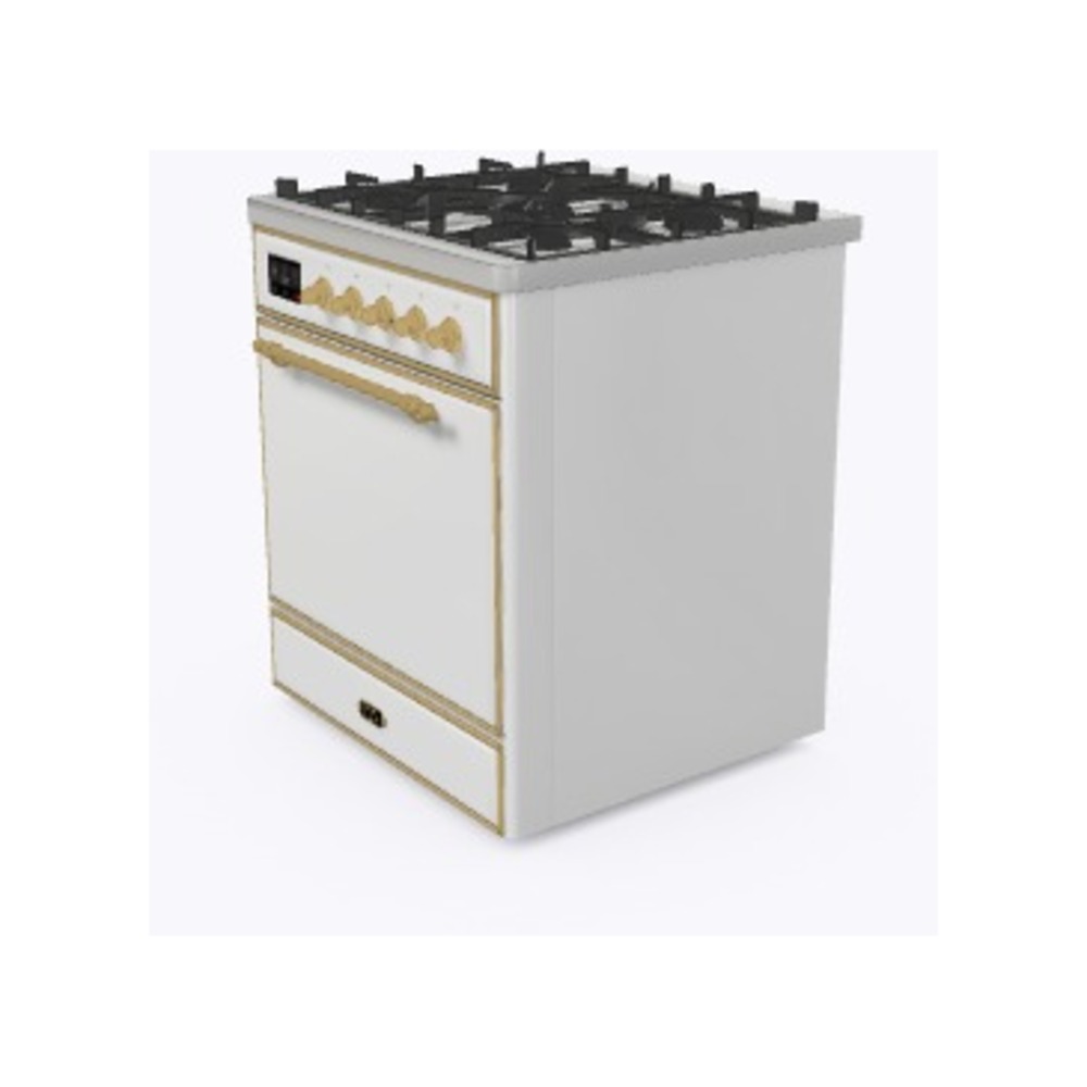 Majestic II 30 UM30DQNE3RAG Freestanding Dual Fuel Range with 5 Sealed Burners Single Oven with Solid Door with Brass knobs UM30DQNE3RAG