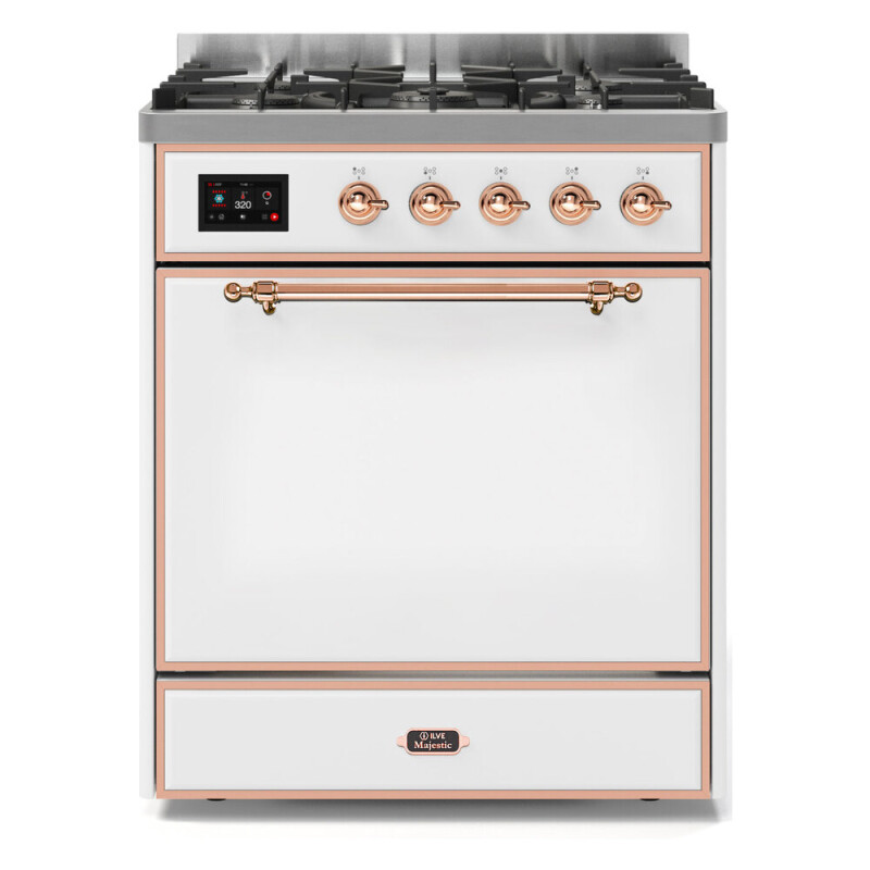 Majestic II 30 inch Dual Fuel Range with 5 Black Burners UM30DQNE3WHP