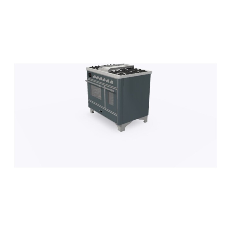 Majestic II Series 40 inch Freestanding Dual Fuel Range with Natural Gas, 6 Sealed Brass Burners, Double Ovens, 3.82 cu. ft. Total Oven Capacity, Griddle, Convection Oven, Continuous Grates,  UMD10FDNS3BGC