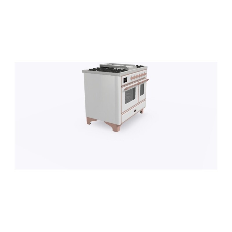 Majestic II Series 40" Dual Fuel Natural Gas Freestanding Range UMD10FDNS3WHP