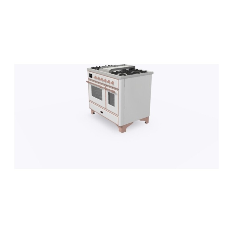Majestic II Series 40" Dual Fuel Natural Gas Freestanding Range UMD10FDNS3WHP