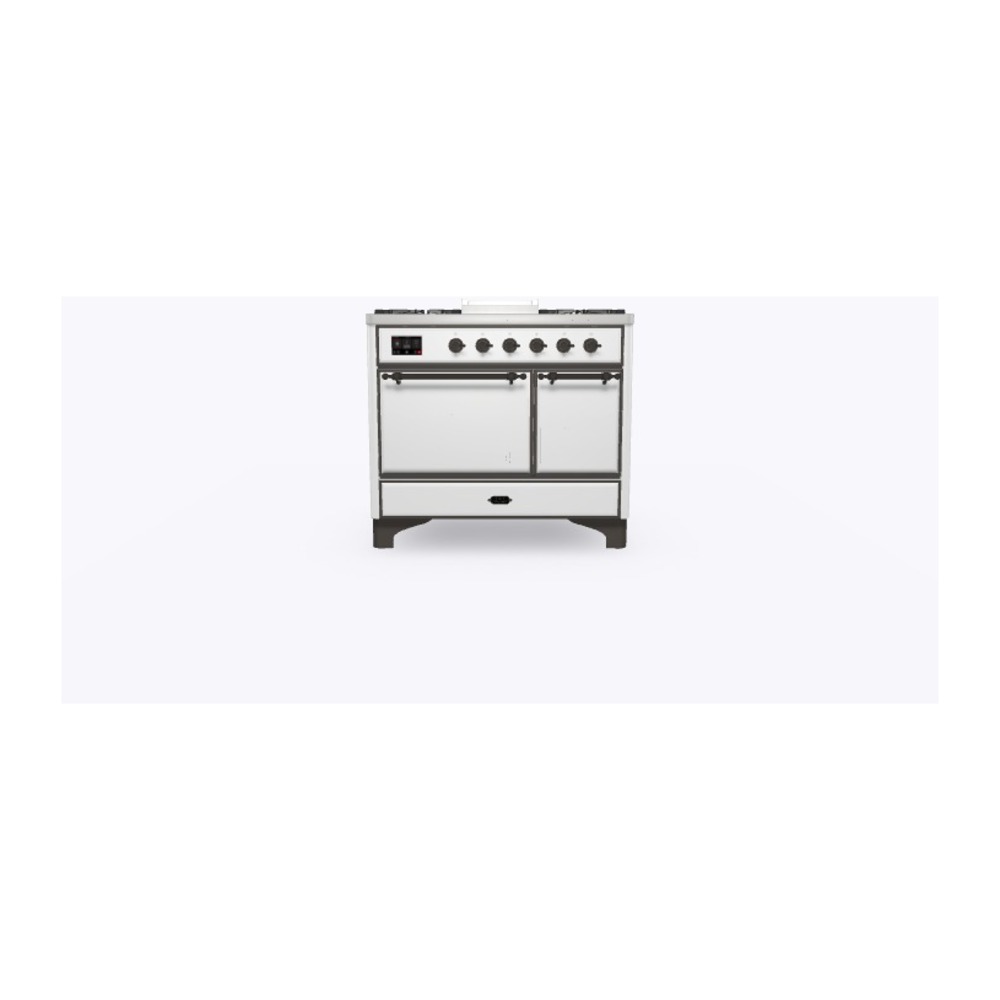 Majestic II 40 UMD10FDQNS3RAB Freestanding Dual Fuel Range with 6 Sealed Burners with Griddle Double Oven with Solid Door with Bronze knobs UMD10FDQNS3RAB