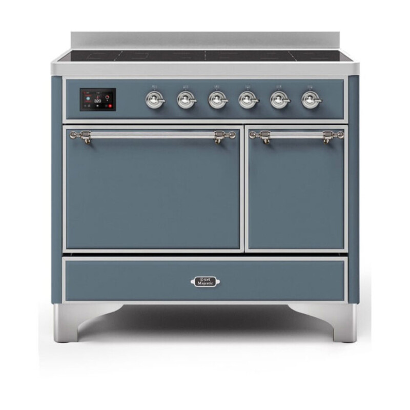 Majestic II Series 40 inch Freestanding Electric Induction Range with 6 Elements, Smoothtop Cooktop, 3.82 cu. ft. Total Oven Capacity, Convection Oven, Warming Drawer, with Chrome Trim UMDI10QNS3BGC