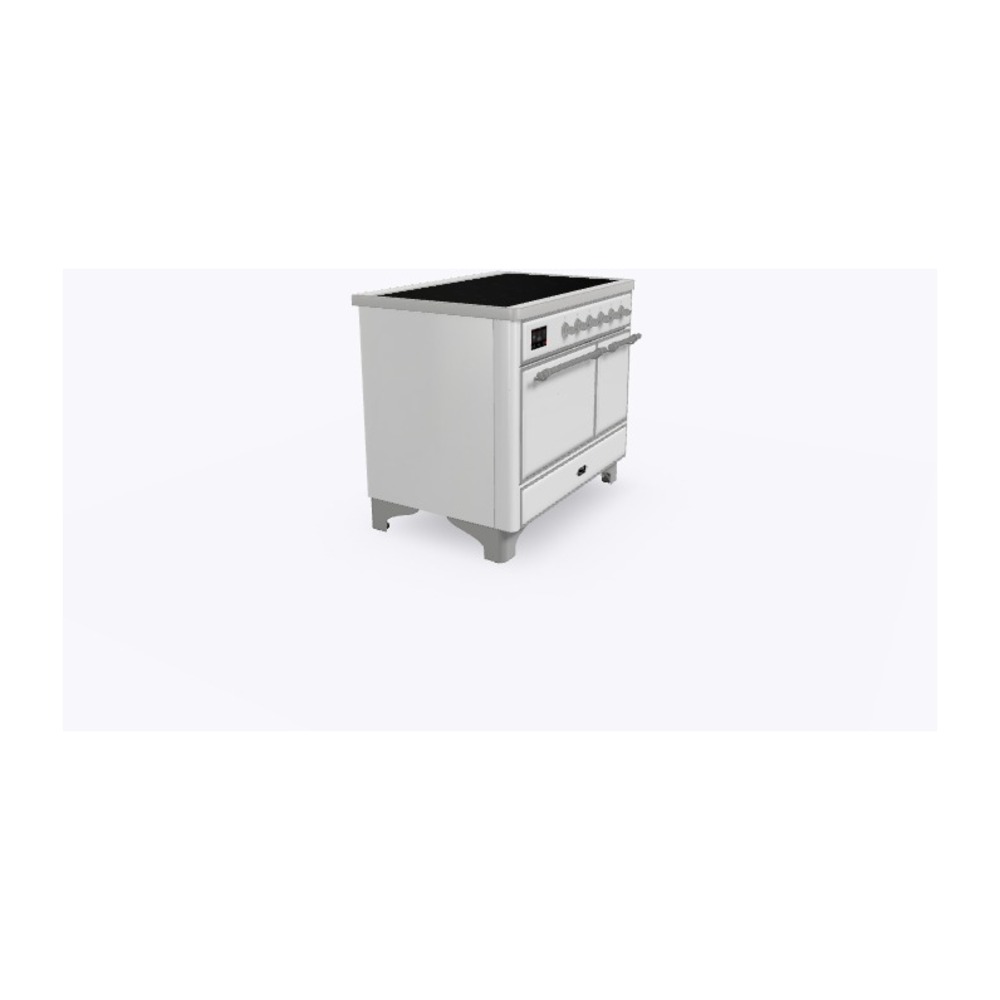 Majestic II Series 40 inch Freestanding Electric Induction Range with 6 Elements, Smoothtop Cooktop, 3.82 cu. ft. Total Oven Capacity, Convection Oven, Warming Drawer, with Chrome Trim UMDI10QNS3WHC