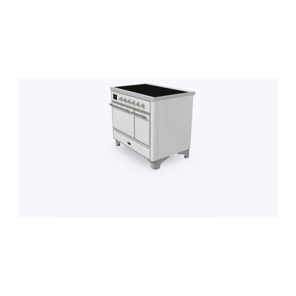 Majestic II Series 40 inch Freestanding Electric Induction Range with 6 Elements, Smoothtop Cooktop, 3.82 cu. ft. Total Oven Capacity, Convection Oven, Warming Drawer, with Chrome Trim UMDI10QNS3WHC