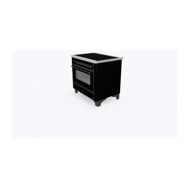 Majestic II Series 36 inch Freestanding Electric Induction Range with 5 Elements, Smoothtop Cooktop, 3.5 cu. ft. Total Oven Capacity, Convection Oven, Viewing Window, Warming Drawer, with Bro UMI09NS3BKB