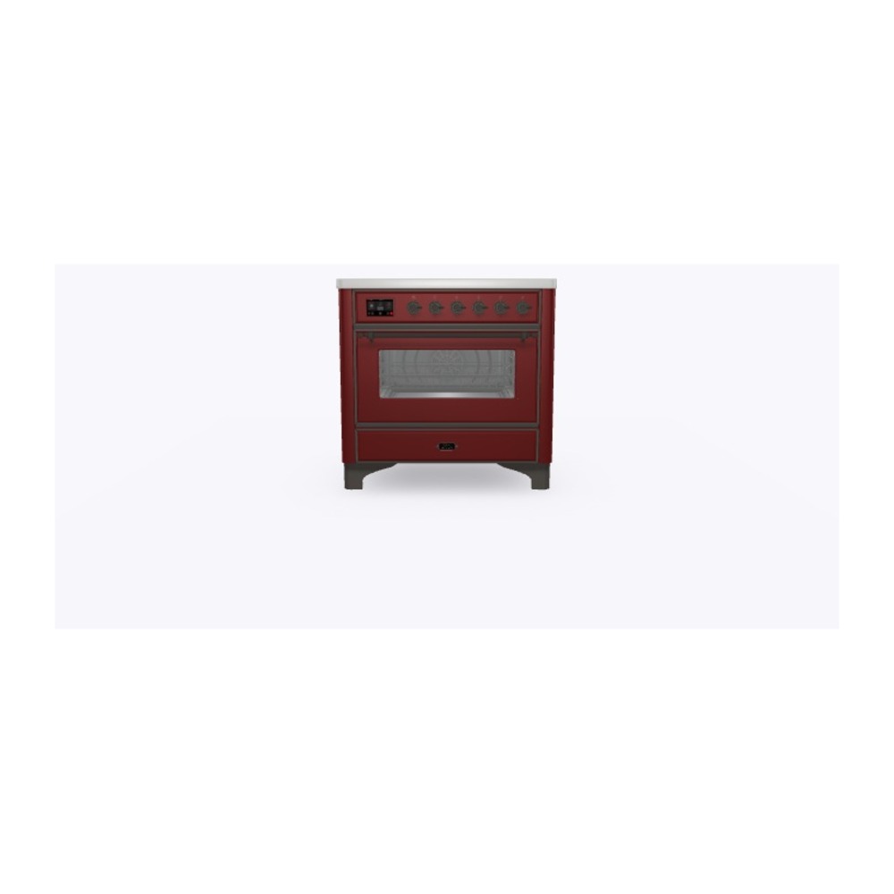 Majestic II Series 36 inch Freestanding Electric Induction Range with 5 Elements, Smoothtop Cooktop, 3.5 cu. ft. Total Oven Capacity, Convection Oven, Viewing Window, Warming Drawer, with Bro UMI09NS3BUB