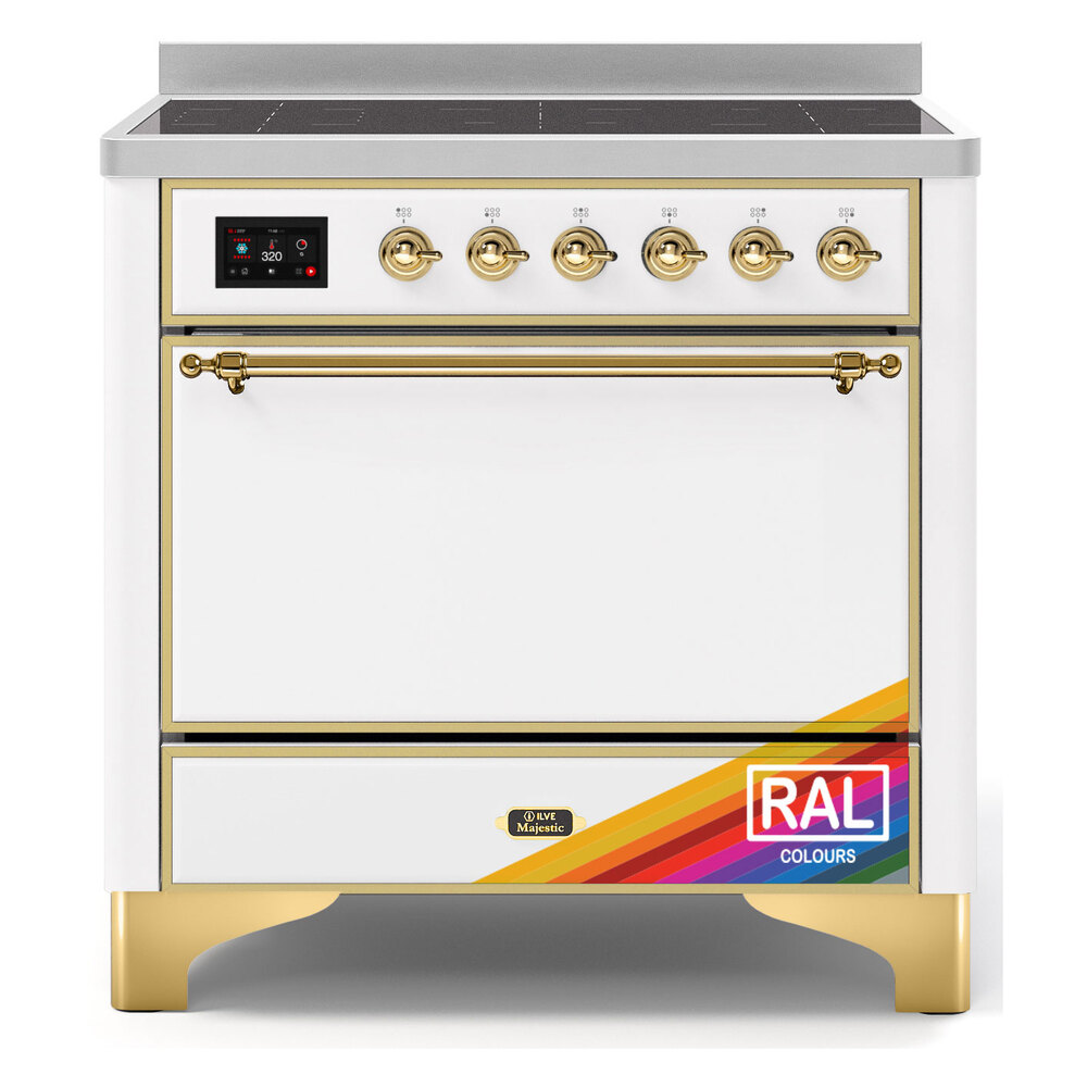 Majestic II 36 UMI09QNS3RAG Freestanding Electric Range Range with Induction Single Oven with Solid Door with Brass knobs UMI09QNS3RAG