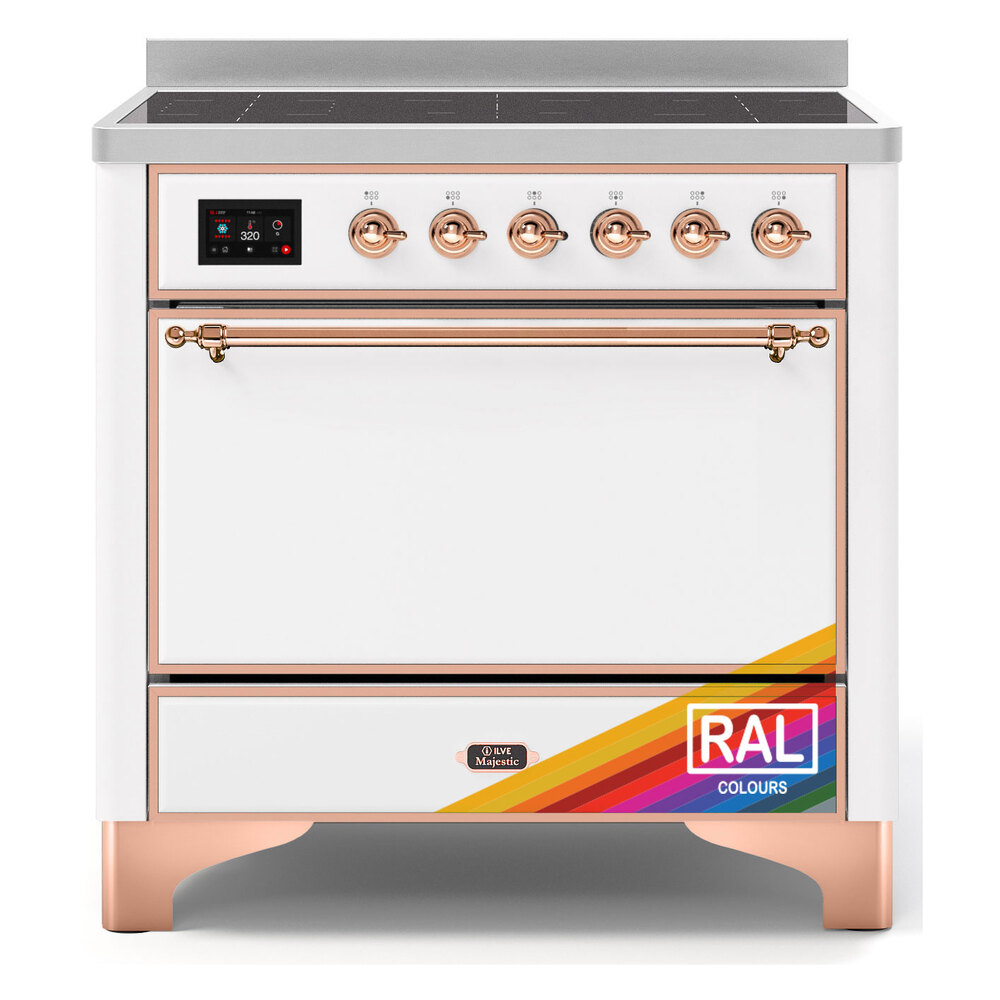 Majestic II 36 UMI09QNS3RAP Freestanding Electric Range Range with Induction Single Oven with Solid Door with Copper knobs UMI09QNS3RAP